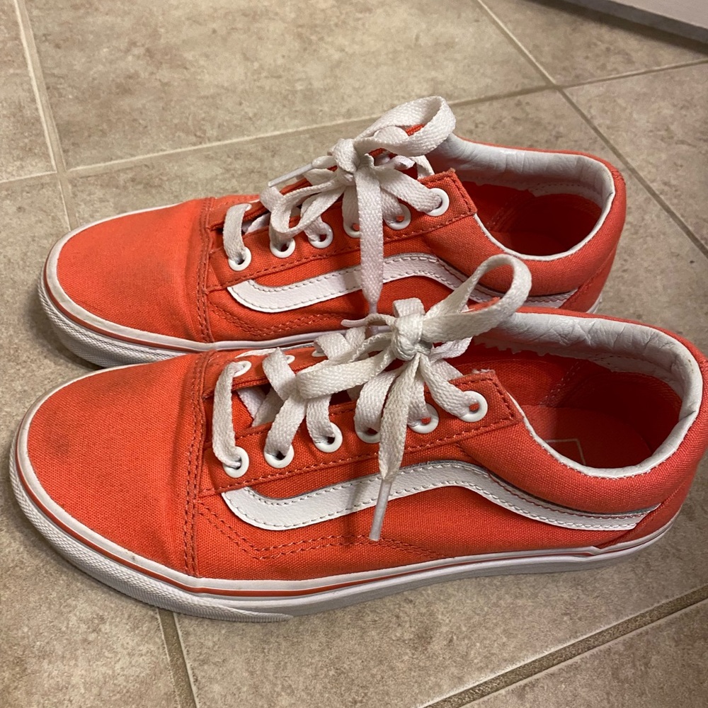 Vans size 4.5. Coral in Color.